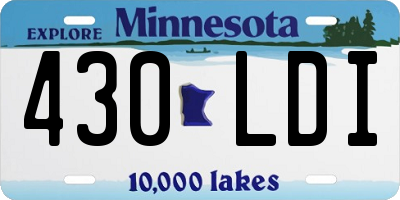 MN license plate 430LDI