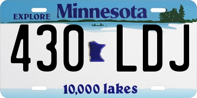 MN license plate 430LDJ