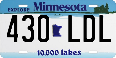 MN license plate 430LDL