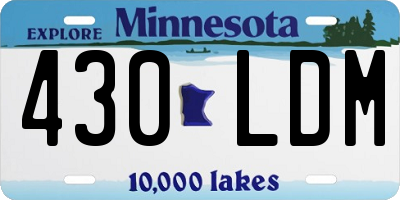 MN license plate 430LDM