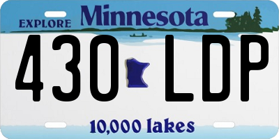 MN license plate 430LDP