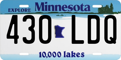 MN license plate 430LDQ