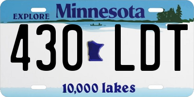 MN license plate 430LDT