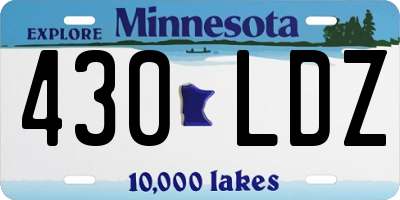 MN license plate 430LDZ