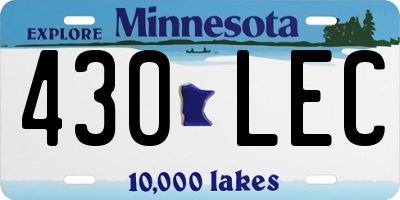 MN license plate 430LEC