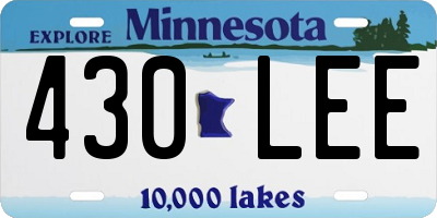 MN license plate 430LEE