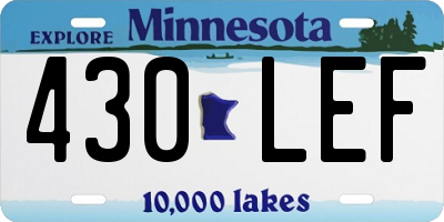 MN license plate 430LEF