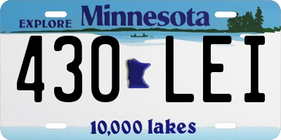 MN license plate 430LEI