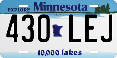MN license plate 430LEJ