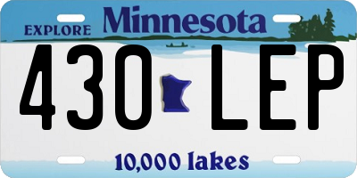 MN license plate 430LEP