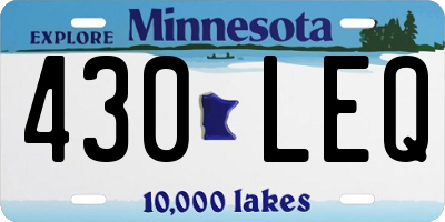 MN license plate 430LEQ