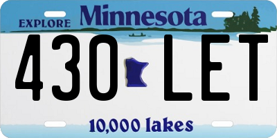 MN license plate 430LET