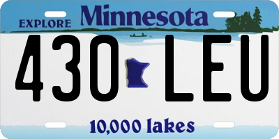 MN license plate 430LEU