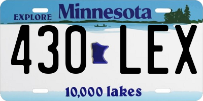 MN license plate 430LEX