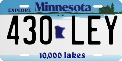 MN license plate 430LEY