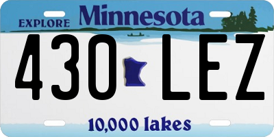MN license plate 430LEZ