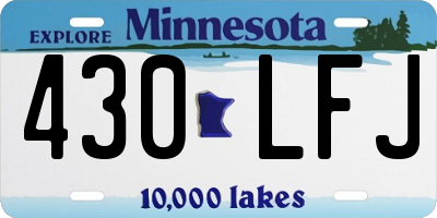 MN license plate 430LFJ