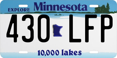 MN license plate 430LFP