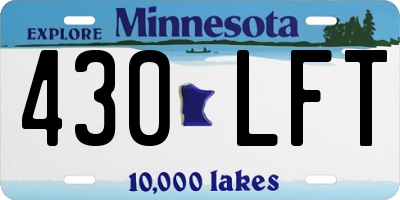 MN license plate 430LFT