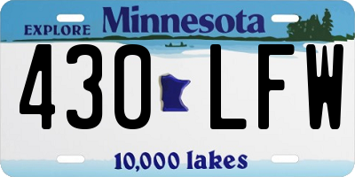 MN license plate 430LFW
