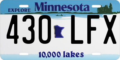 MN license plate 430LFX