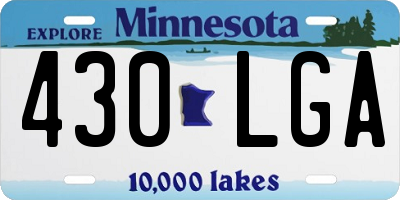 MN license plate 430LGA
