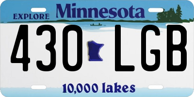 MN license plate 430LGB