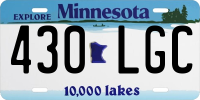 MN license plate 430LGC