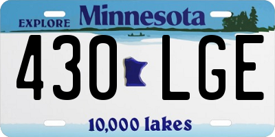 MN license plate 430LGE