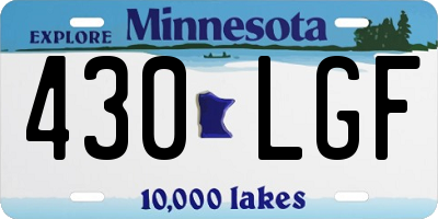 MN license plate 430LGF