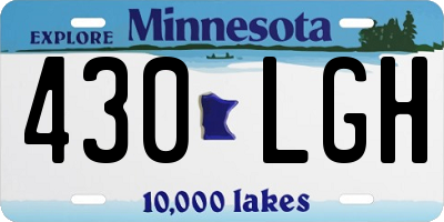 MN license plate 430LGH