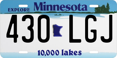 MN license plate 430LGJ