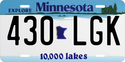 MN license plate 430LGK