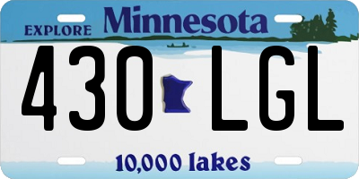 MN license plate 430LGL