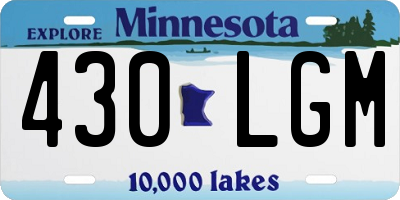 MN license plate 430LGM