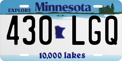 MN license plate 430LGQ