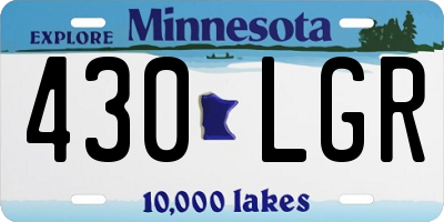 MN license plate 430LGR