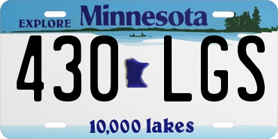MN license plate 430LGS