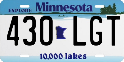 MN license plate 430LGT