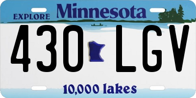 MN license plate 430LGV