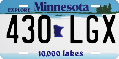 MN license plate 430LGX