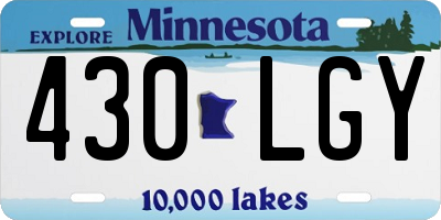 MN license plate 430LGY