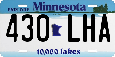 MN license plate 430LHA