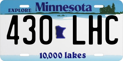 MN license plate 430LHC