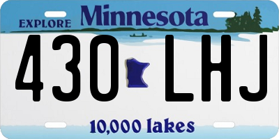 MN license plate 430LHJ