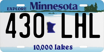 MN license plate 430LHL