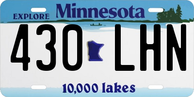 MN license plate 430LHN
