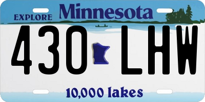 MN license plate 430LHW