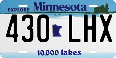 MN license plate 430LHX