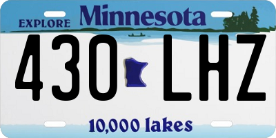 MN license plate 430LHZ